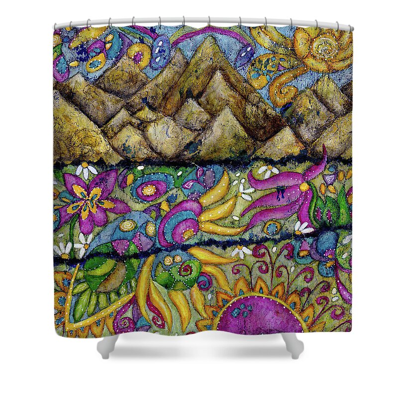 Dreamscape Shower Curtain featuring the painting Lemuria by Winona's Sunshyne
