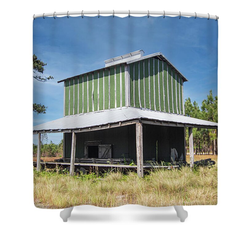 Tobacco Barn Shower Curtain featuring the photograph Lenoir County Tobacco Barn - North Carolina by Bob Decker