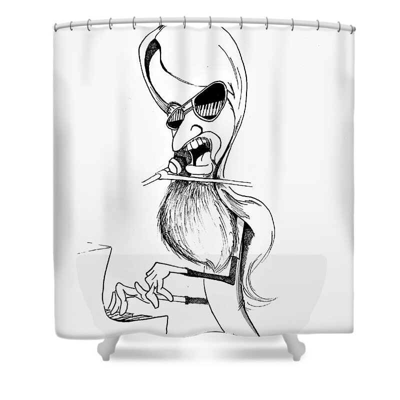 Leon Shower Curtain featuring the drawing Leon by Michael Hopkins