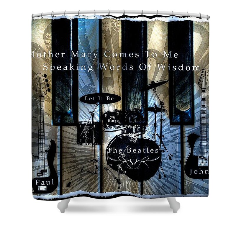Let Shower Curtain featuring the digital art Let It Be by Michael Damiani
