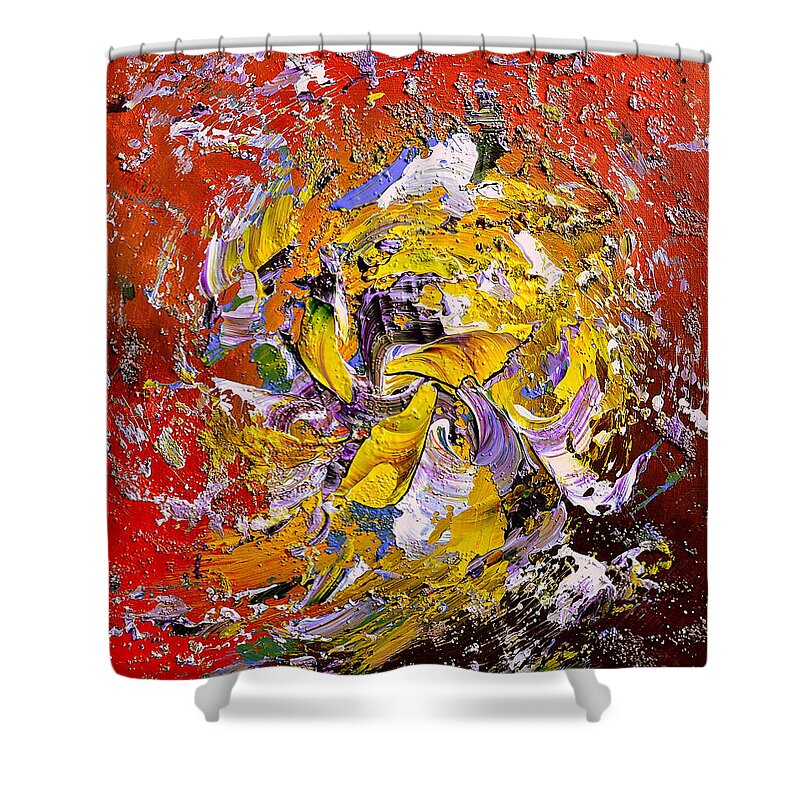 Music Shower Curtain featuring the painting Let's be rockn'roll by Thierry Vobmann