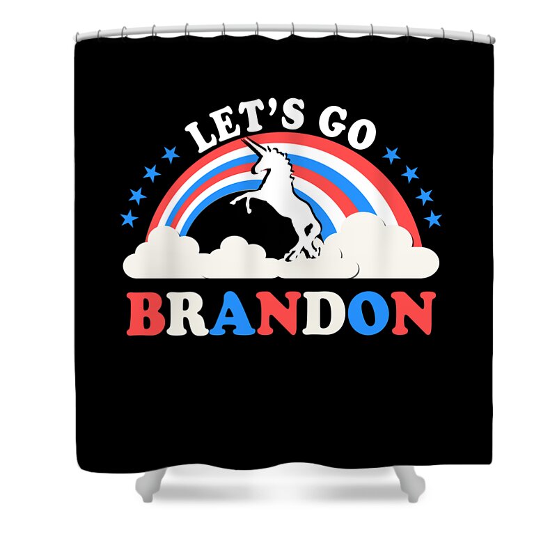 Cool Shower Curtain featuring the digital art Lets Go Brandon F Joe Biden by Flippin Sweet Gear