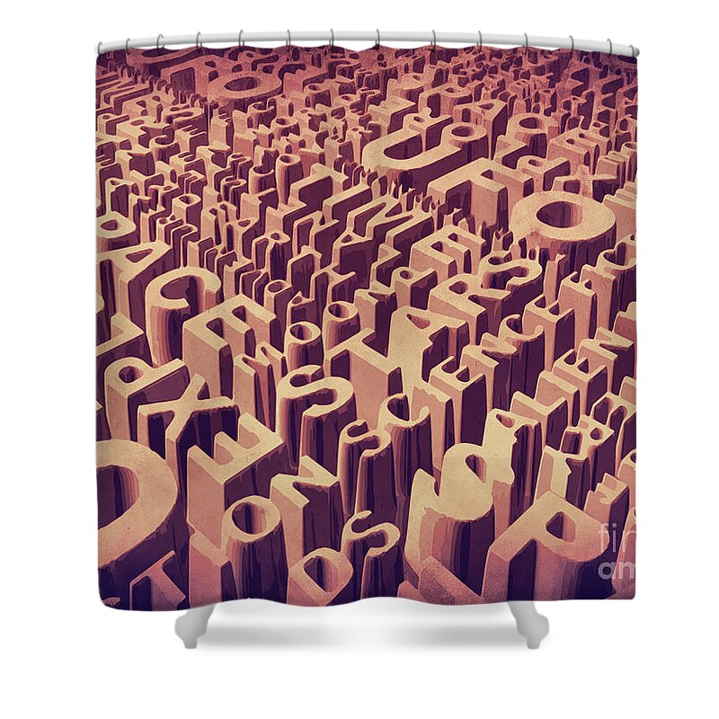 Space Shower Curtain featuring the digital art Letters From Space by Phil Perkins