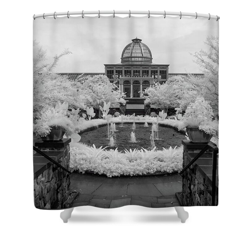 Architecture Shower Curtain featuring the photograph Lewis Ginter Botanical Garden Infrared by Liza Eckardt