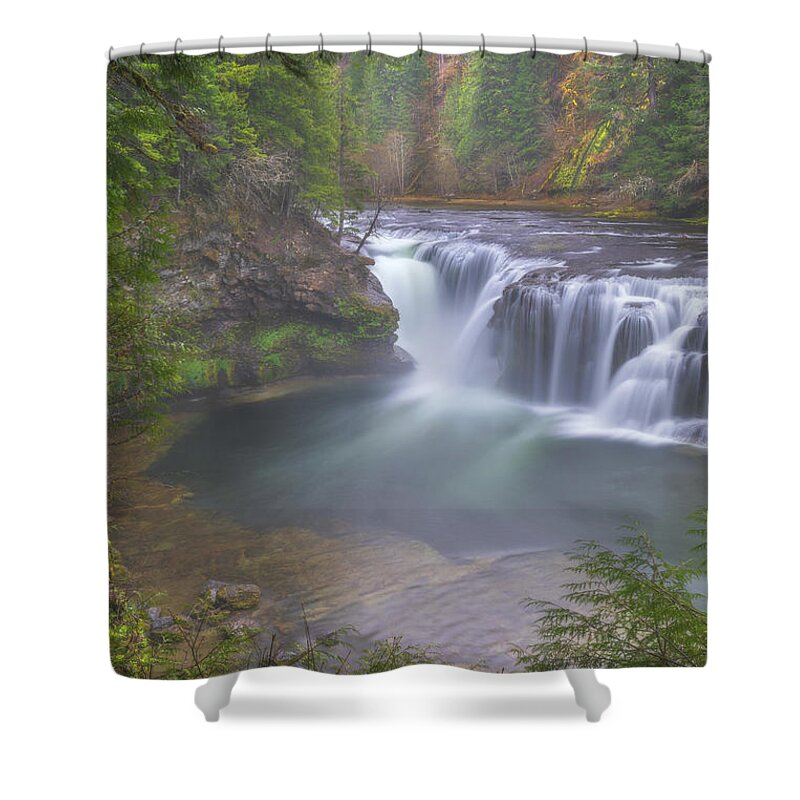 Lewis River Falls Shower Curtain featuring the photograph Lewis River Rainfall by Darren White