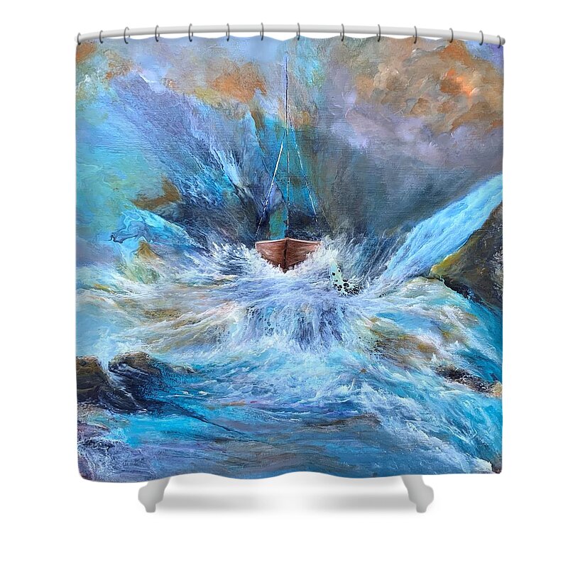 Acrylic Shower Curtain featuring the painting Liberated by Soraya Silvestri