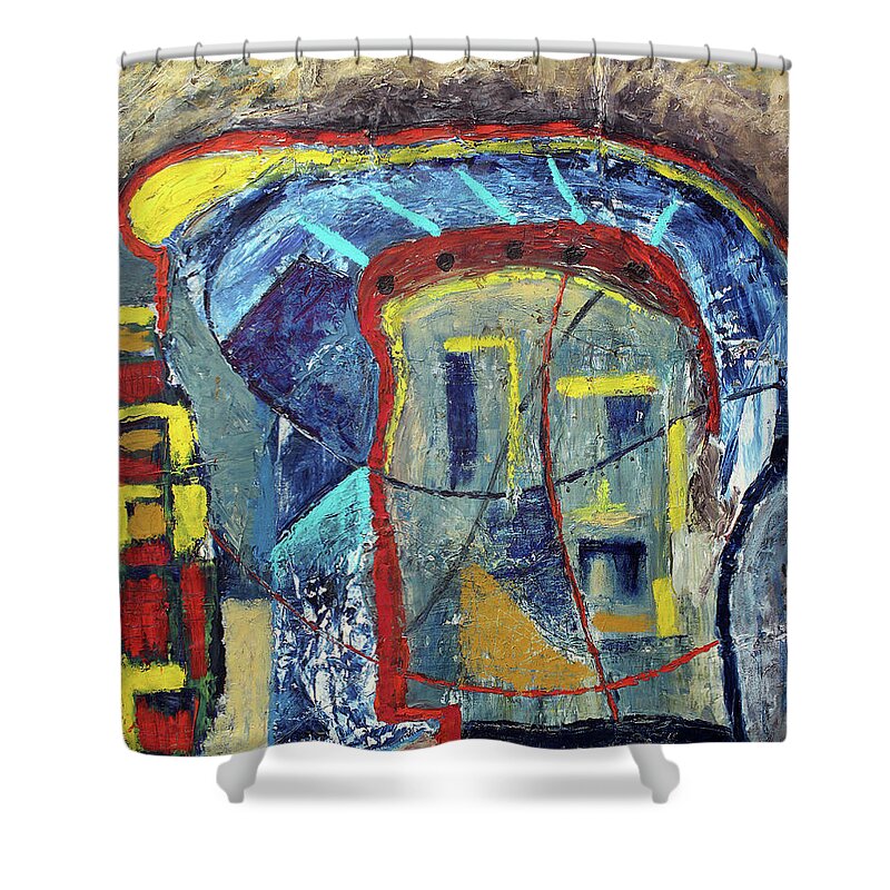 African Art Shower Curtain featuring the painting Liberty And Freedom by Michael Nene