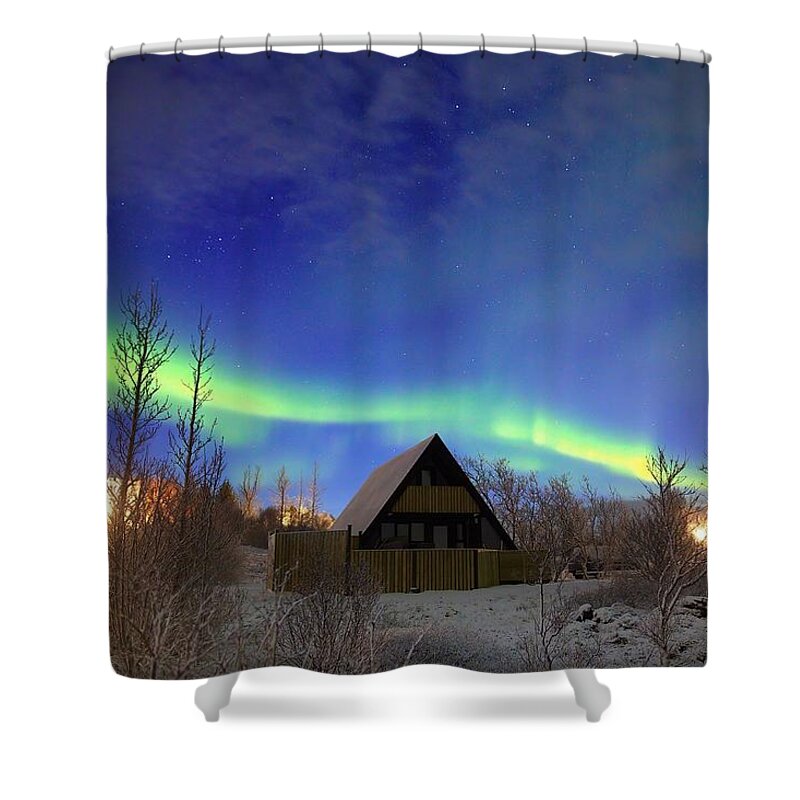 Iceland Shower Curtain featuring the photograph Life in a Christmas Card by Christopher Mathews
