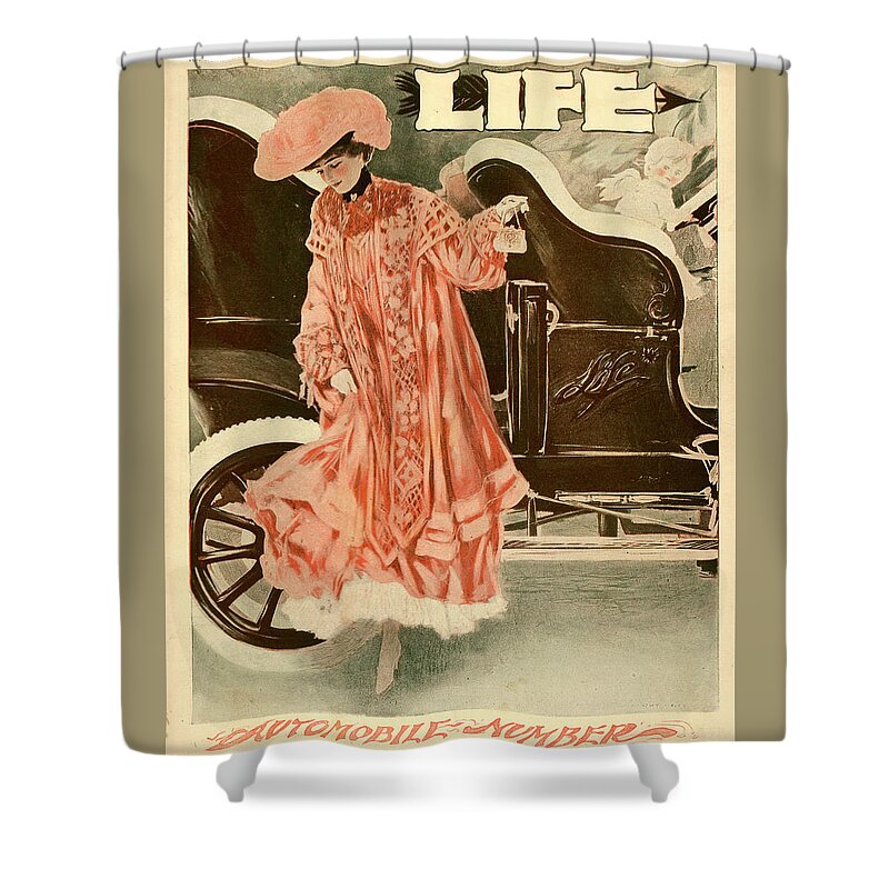 Edwardian Woman Shower Curtain featuring the mixed media Life Magazine Cover, January 17, 1907 by Henry Hutt