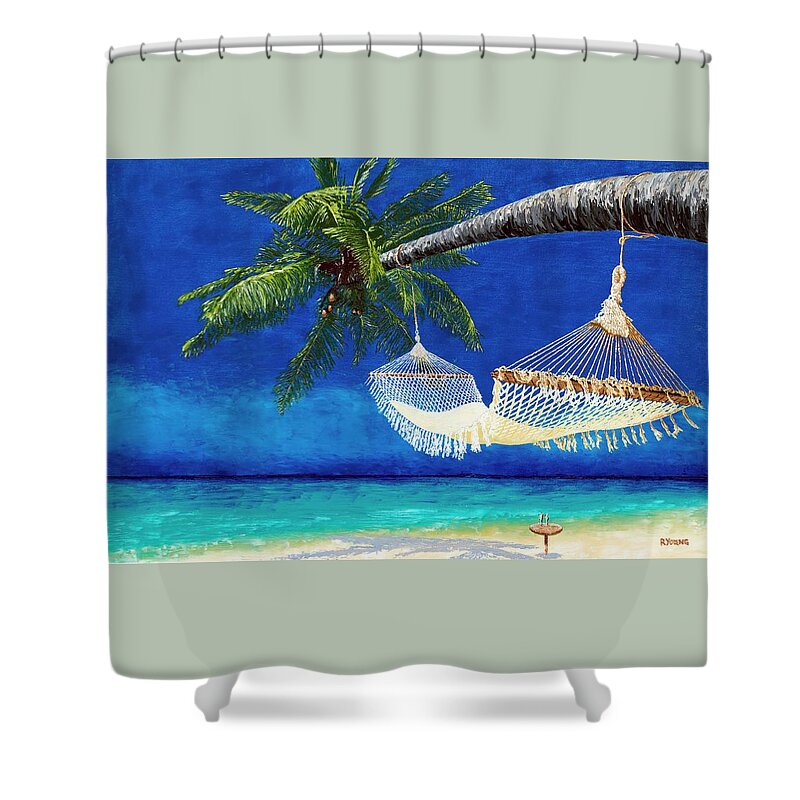 Beach Shower Curtain featuring the painting Life's a Beach 2 by Richard Young