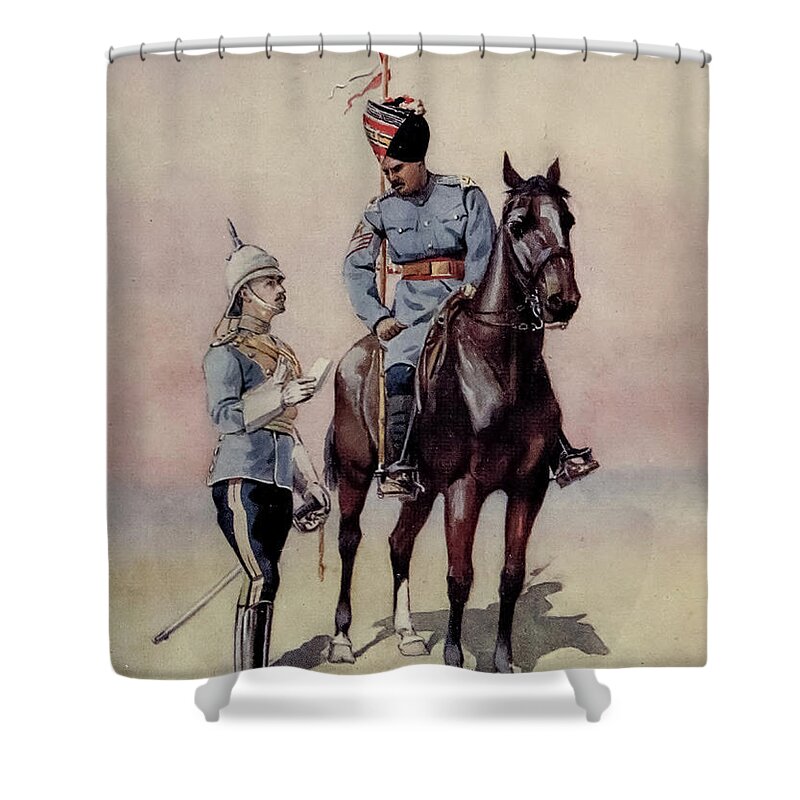Armies Of India Shower Curtain featuring the painting Light Cavalry q3 by Historic Illustrations