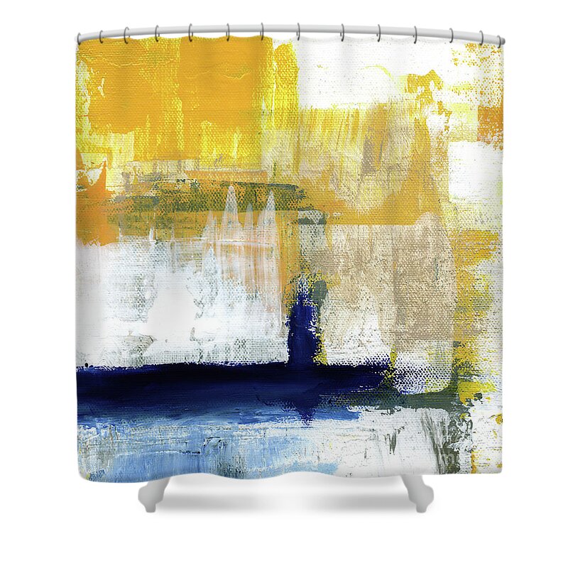 Abstract Shower Curtain featuring the painting Light Of Day 4 by Linda Woods