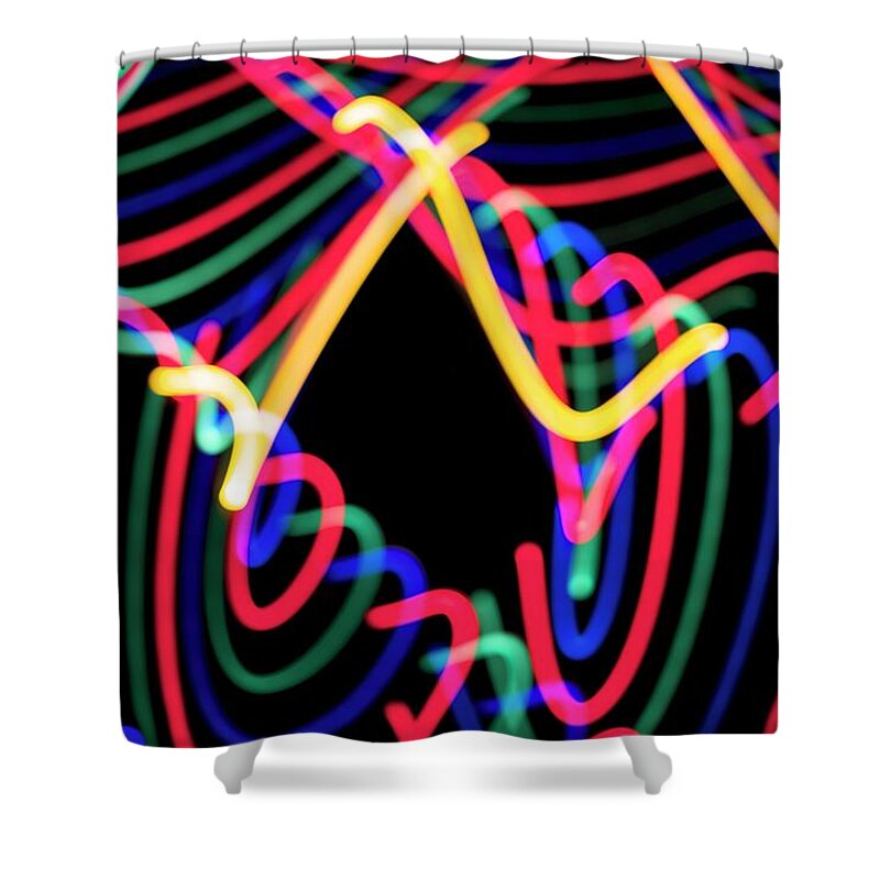 Light Shower Curtain featuring the photograph Light Painting - The Cave by Sean Hannon