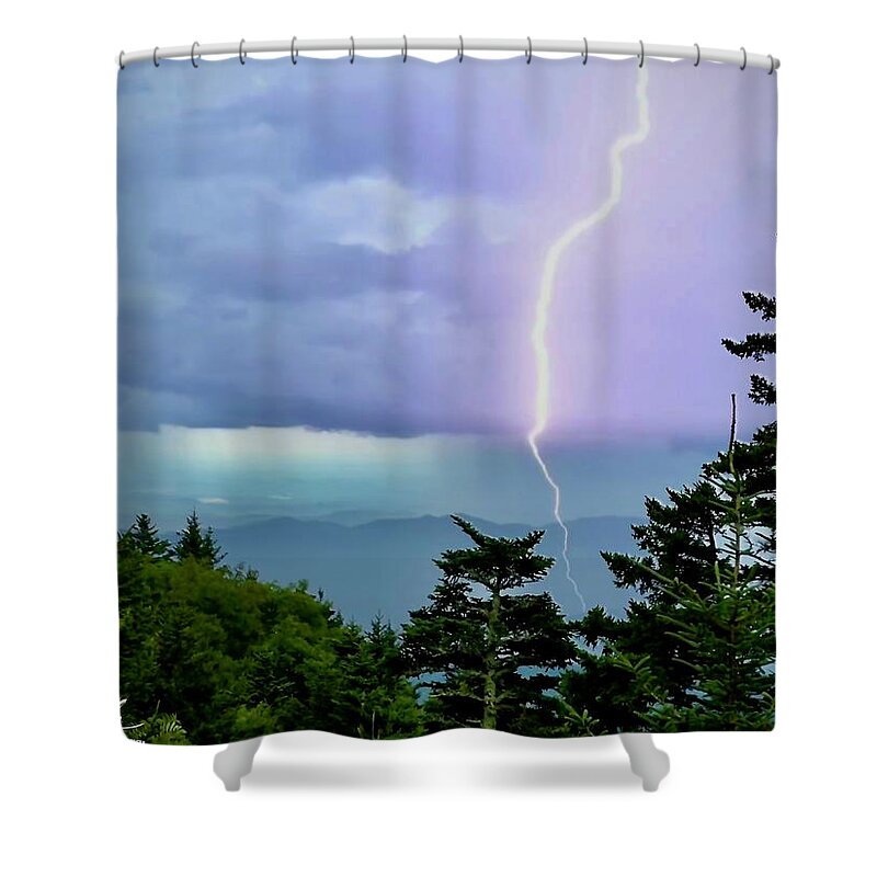  Shower Curtain featuring the photograph Lightening strike by Meta Gatschenberger