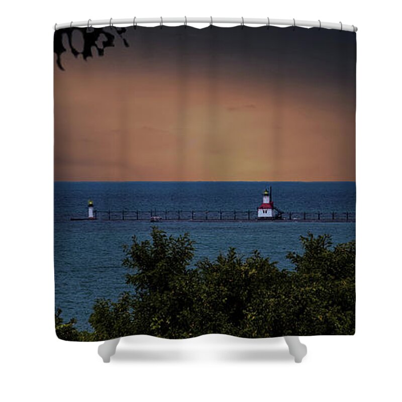 Beacon Shower Curtain featuring the photograph Lighthouse Overlook by Ed Taylor