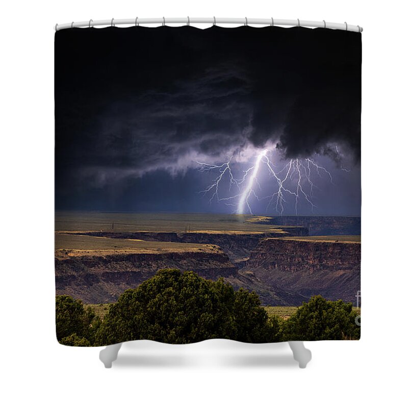 Taos Shower Curtain featuring the photograph Lightning from the Land of Enchantment by Elijah Rael