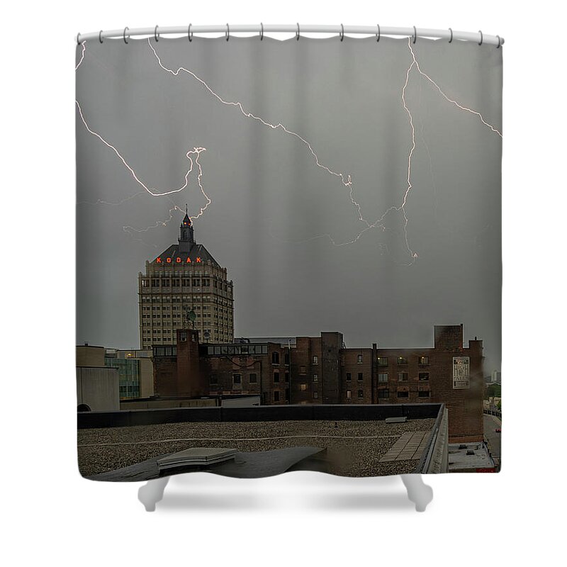 Kodak Shower Curtain featuring the photograph Lightning over Kodak by Guy Coniglio