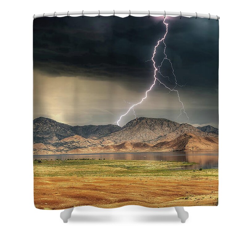  Shower Curtain featuring the photograph Lightning Strike in Colorado by G Lamar Yancy