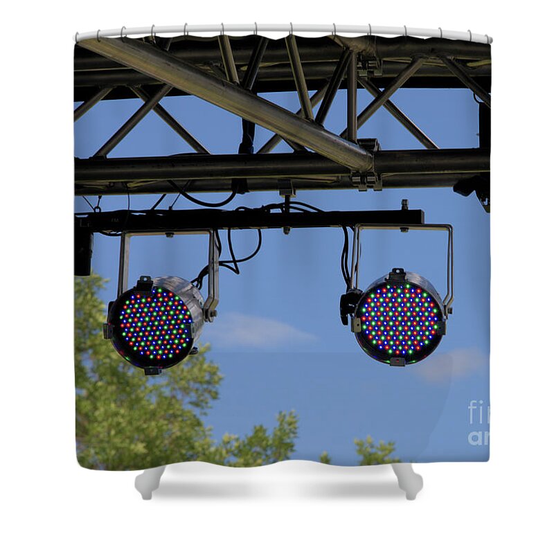 Spotlights Shower Curtain featuring the photograph Lights Above the Stage by Kae Cheatham