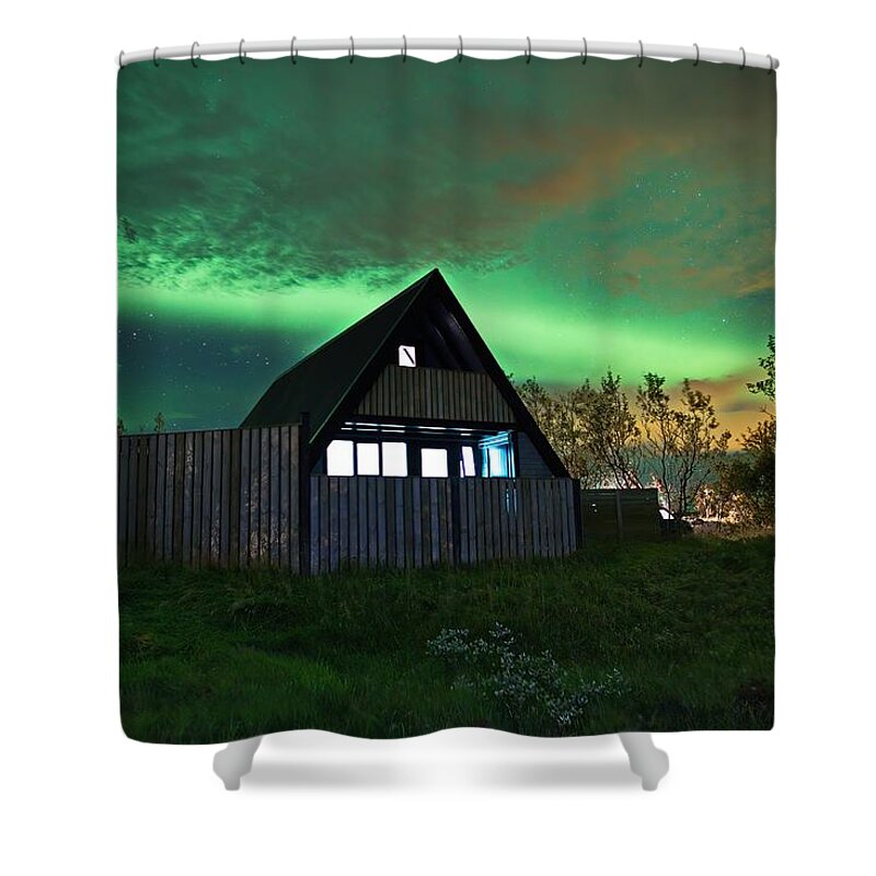 Aurora Shower Curtain featuring the photograph Lights in the Country by Christopher Mathews