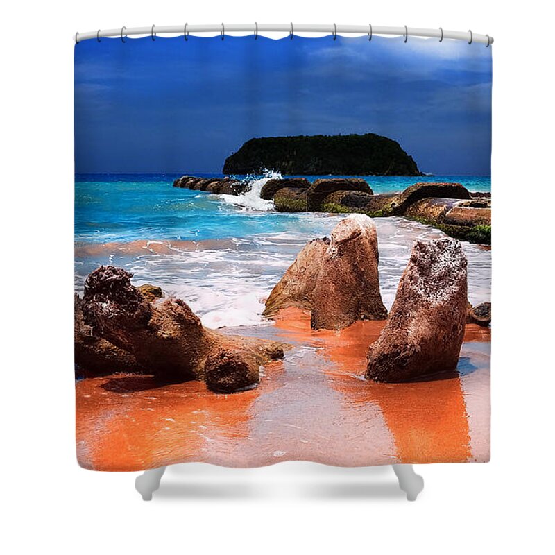 Lights On The Pagee Shower Curtain featuring the digital art Lights on the Pagee by Aldane Wynter