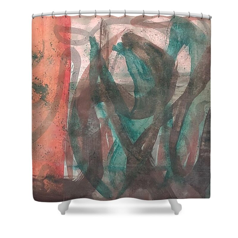 Abstract  Shower Curtain featuring the painting Like Grass by Suzanne Berthier