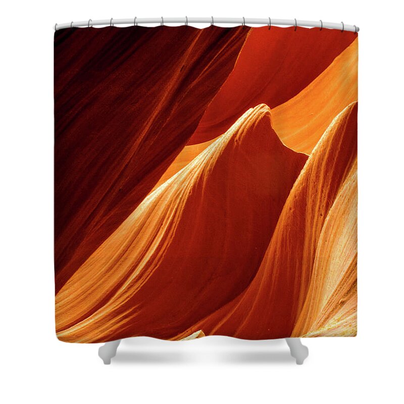 Antelope Canyon Shower Curtain featuring the photograph Like Water On Stone - Antelope Canyon, Arizona by Earth And Spirit
