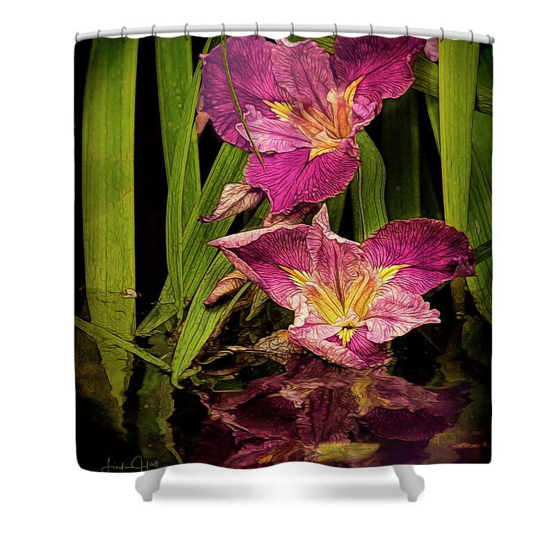 Pond Shower Curtain featuring the photograph Lilies by the Pond by Linda Lee Hall