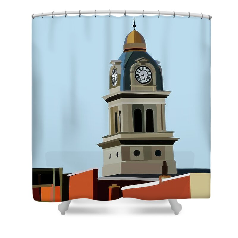 Lima Ohio Courthouse Shower Curtain featuring the digital art Lima Ohio Courthouse by Dan Sproul