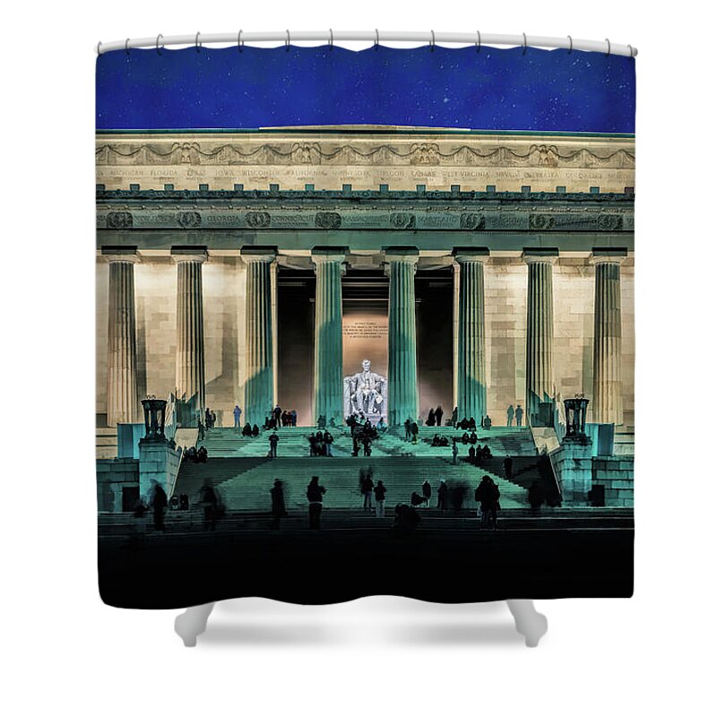 Washington Shower Curtain featuring the painting Lincoln Memorial by Christopher Arndt