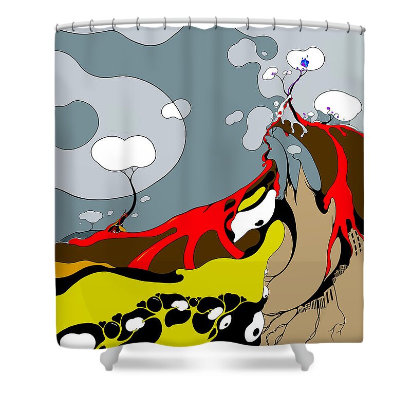 Climate Change Shower Curtain featuring the digital art Lit by Craig Tilley