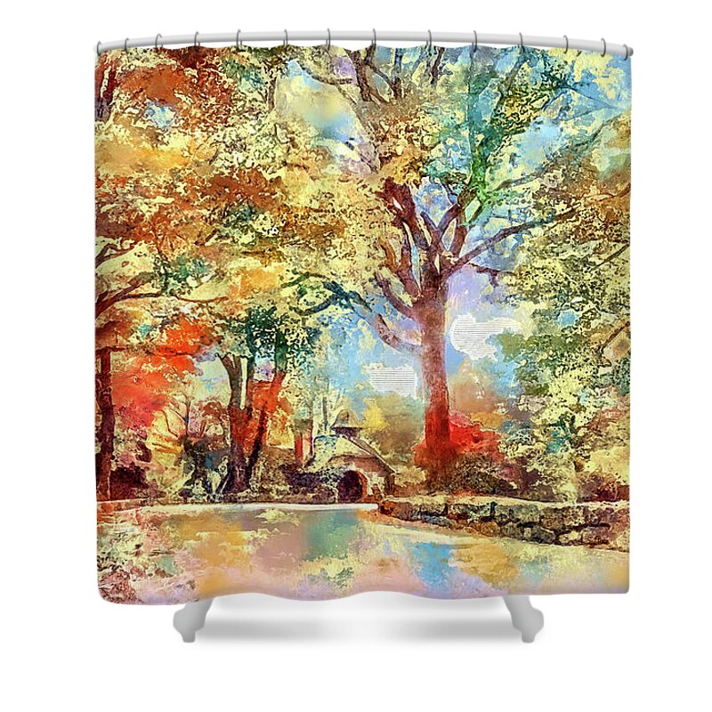 Recent Shower Curtain featuring the photograph Little Cottage in the woods by Geraldine Scull