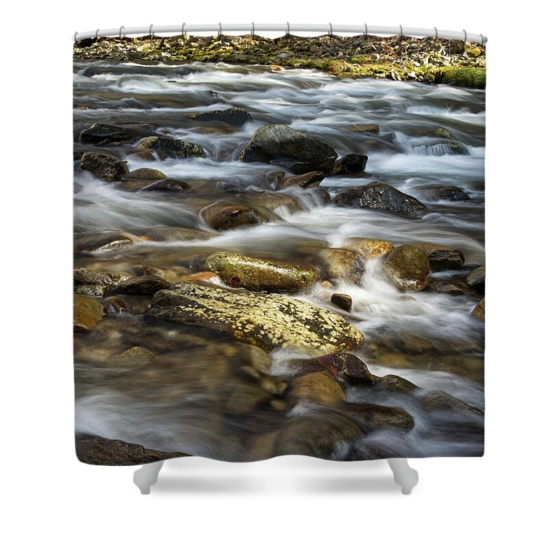 Smokies Shower Curtain featuring the photograph Little River Rapids 19 by Phil Perkins