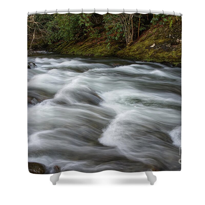 Smokies Shower Curtain featuring the photograph Little River Rapids 21 by Phil Perkins