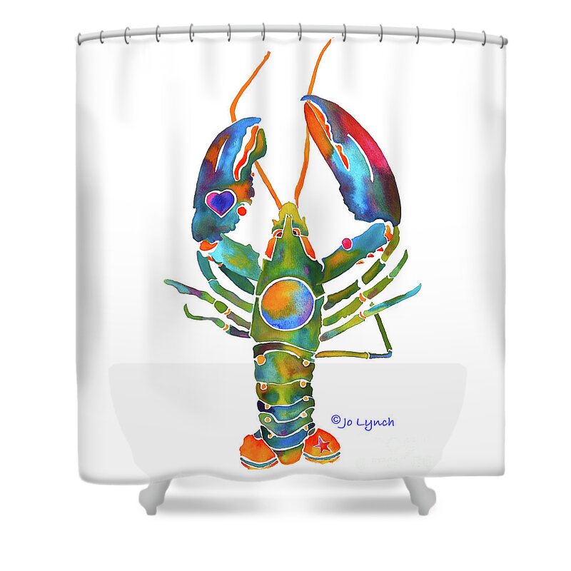 Lobster Gifts Shower Curtain featuring the painting Lobster Tails by Jo Lynch