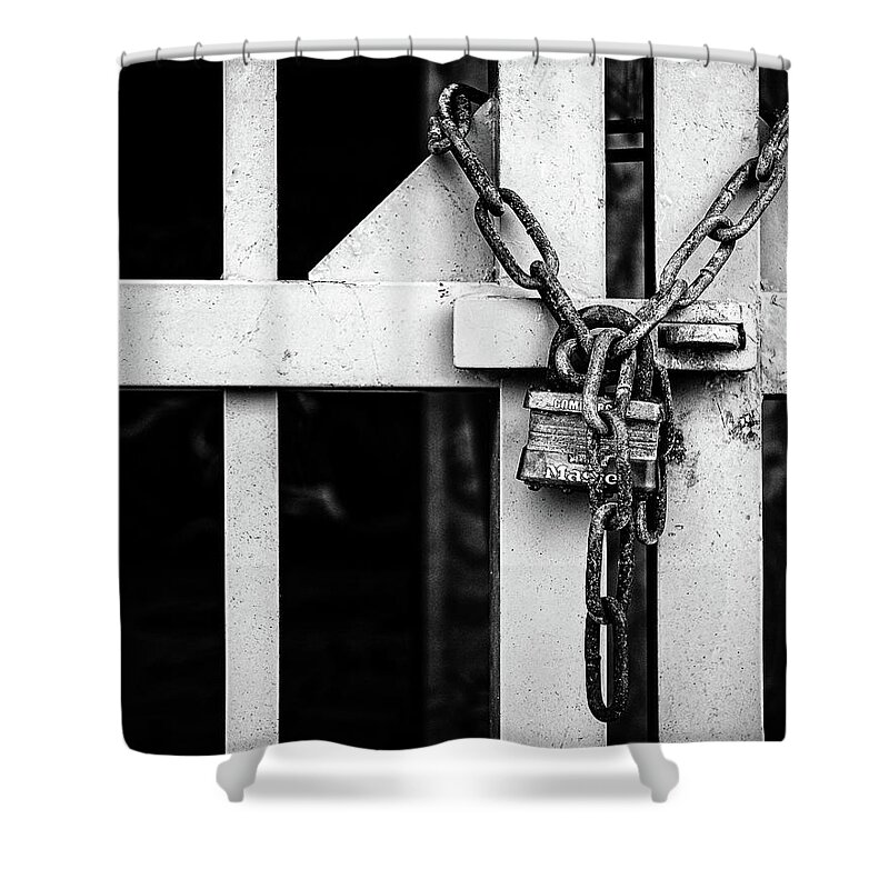  Shower Curtain featuring the photograph Lock And Chain by Steve Stanger