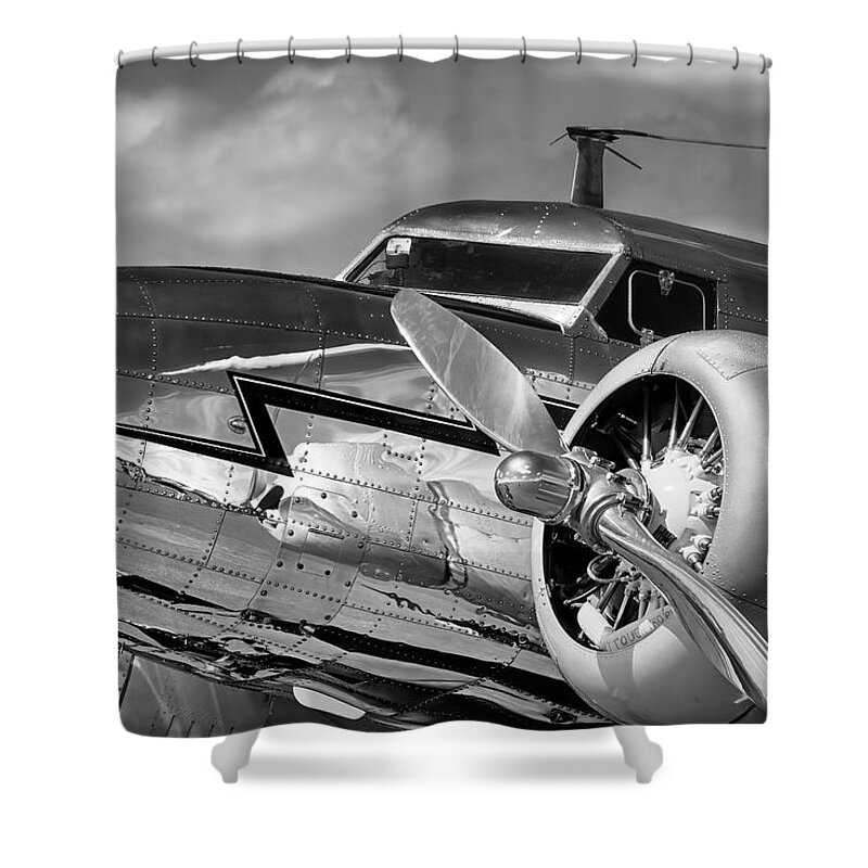 Plane Shower Curtain featuring the photograph Lockheed Splendor by Chris Buff