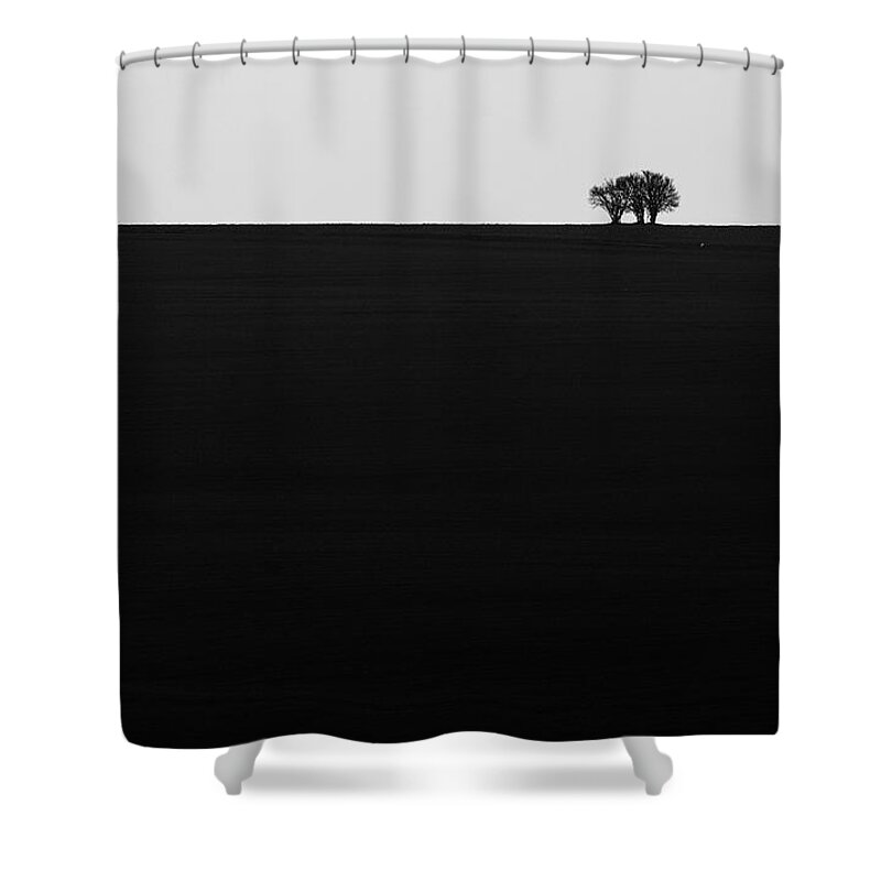 Tree Shower Curtain featuring the photograph Lonely Trees by Martin Vorel Minimalist Photography