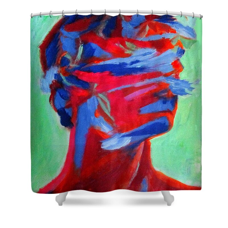 Art Portrait Paintings Shower Curtain featuring the painting Long Ago by Helena Wierzbicki
