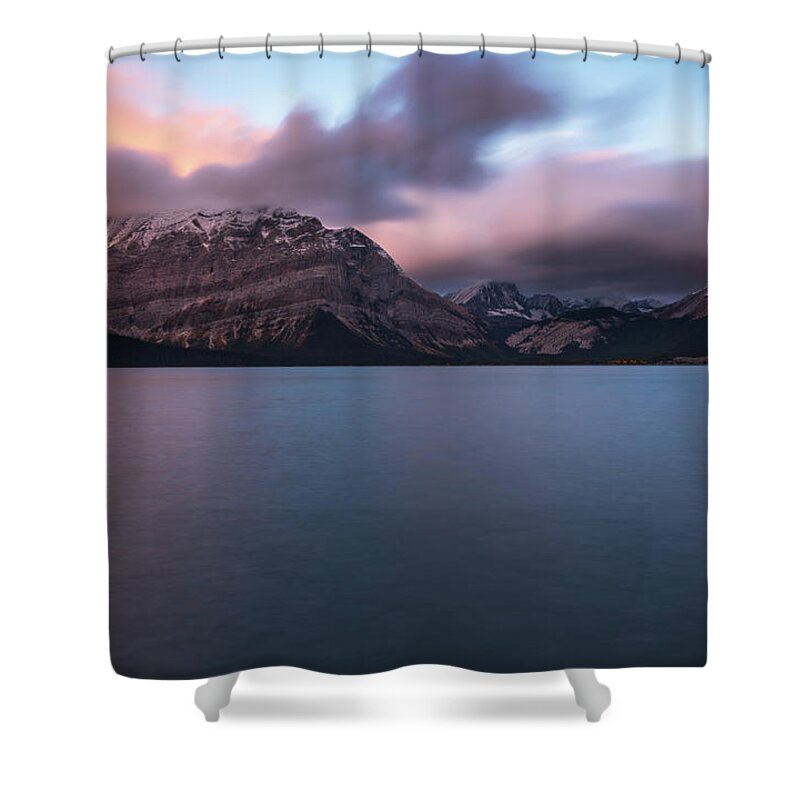 Kananaskis Shower Curtain featuring the photograph Long Exposure Sunrise Crazy Clouds by Yves Gagnon