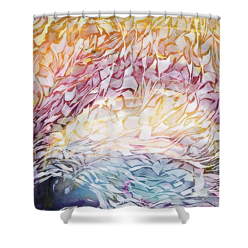 Watercolour Shower Curtain featuring the painting Look, see what is really there by Petra Rau