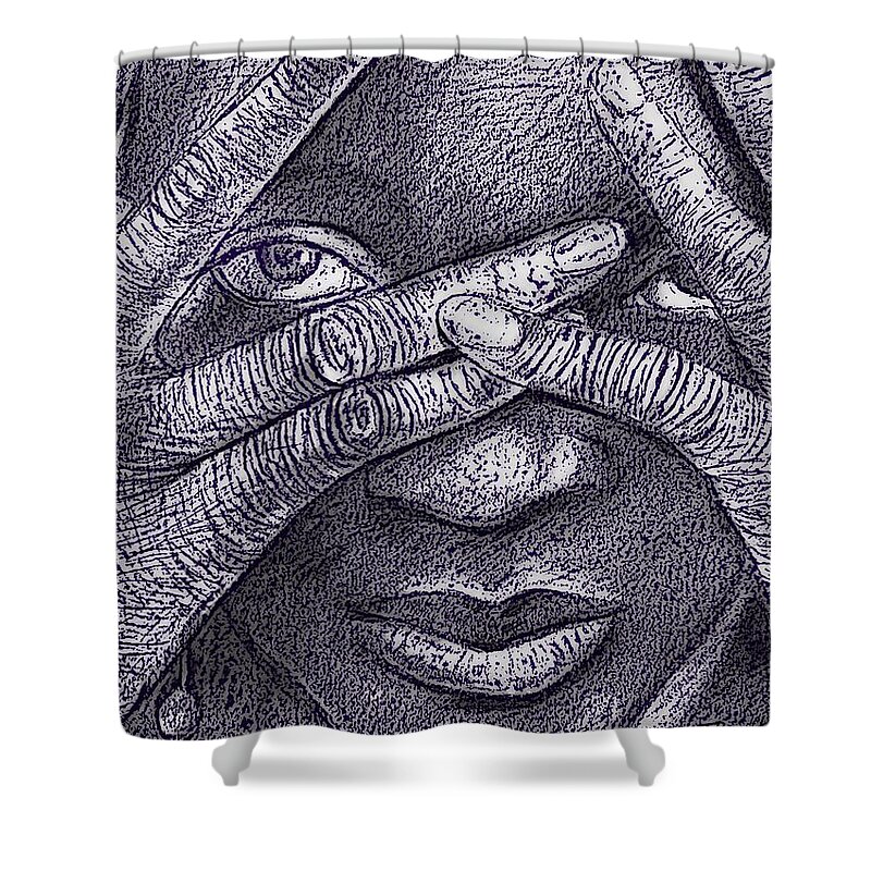 Woman Shower Curtain featuring the digital art Looking at You by Joe Roache