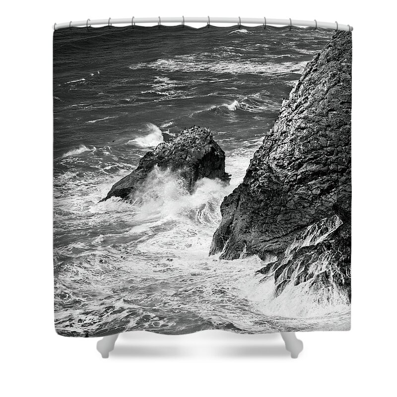 Usa Shower Curtain featuring the photograph Looking North From Cape Disappointment by Loren Gilbert