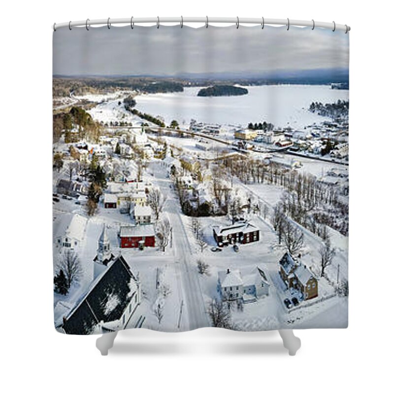 Island Shower Curtain featuring the photograph Looking Over A Snow Covered Island Pond, Vermont by John Rowe