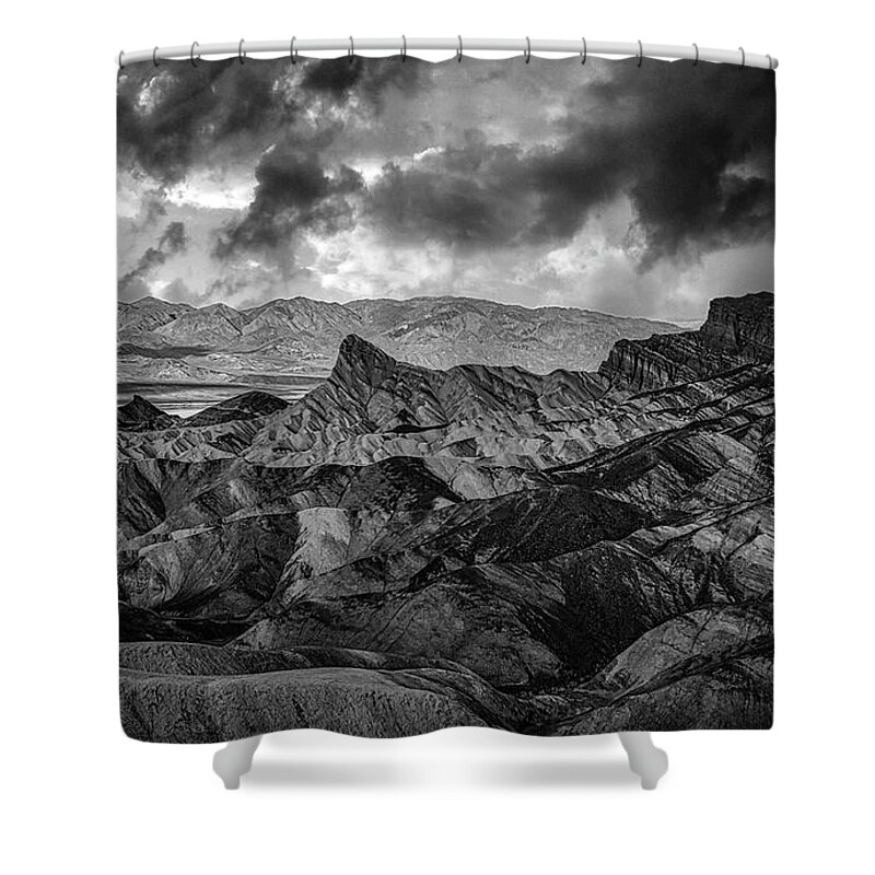 Landscape Shower Curtain featuring the photograph Looming Desert Storm by Romeo Victor