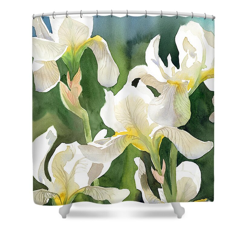 Iris Shower Curtain featuring the painting Loose Irises by Espero Art