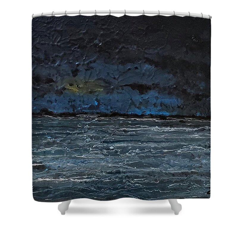 Acrylic Shower Curtain featuring the painting Lost in Thought by Todd Hoover