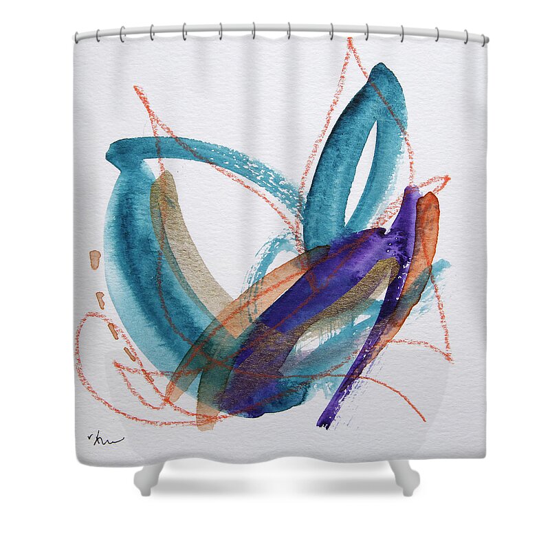  Shower Curtain featuring the painting Lotus 1 by Katrina Nixon