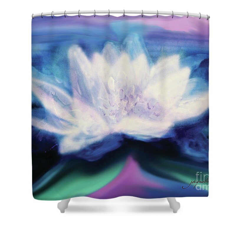 Lotue Shower Curtain featuring the digital art Lotus by Jacqueline Shuler