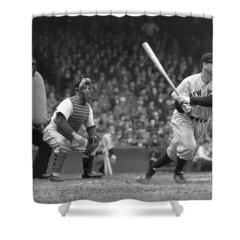 Lou Shower Curtain featuring the photograph Lou Gehrig by Action